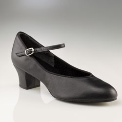 459 1.5" Suede Sole Jr. Footlight™ Leather Character - Black W 5.5