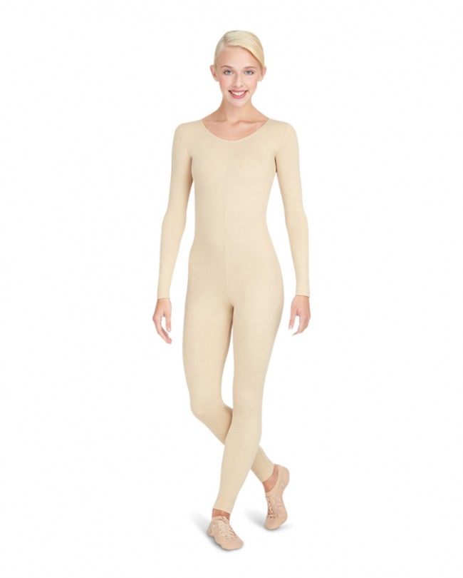 TB114 Adult Long Sleeve Unitard  - Nude M