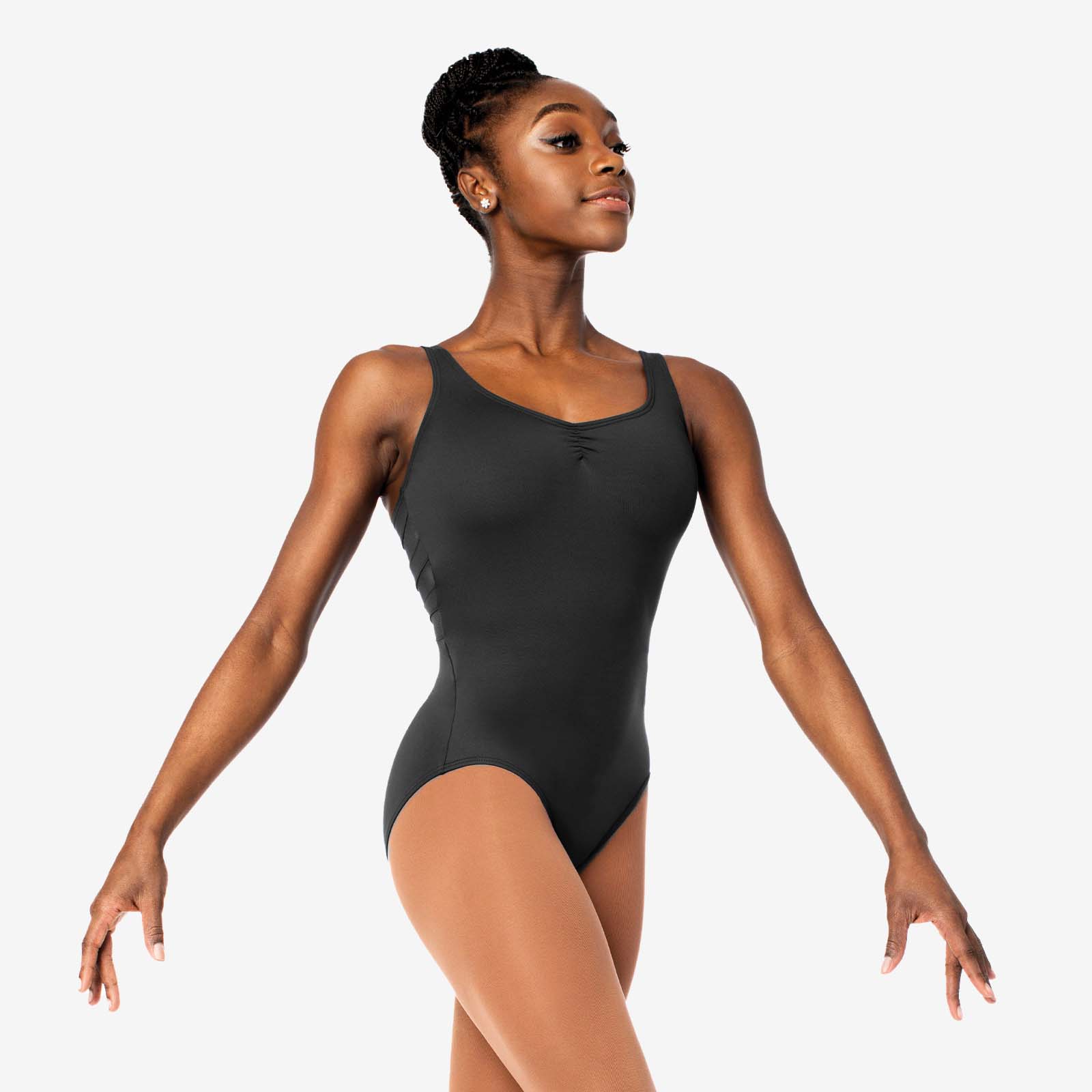 SL131 Josephine Tank Leo w/Pinch Front - Black Large